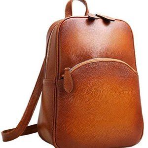 Heshe Women's Casual Leather Backpack Daypack